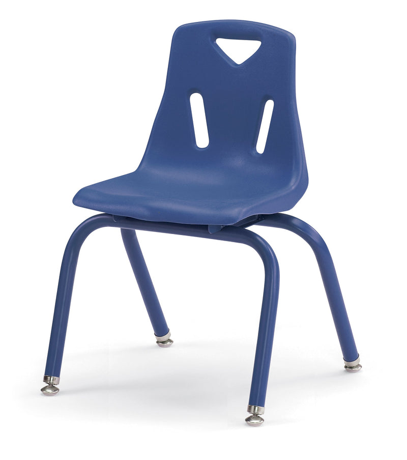 Berries Stacking Chairs with Powder-Coated Legs - 14" Ht - Set of 6 - Blue