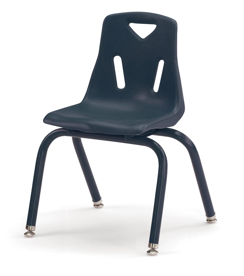 Berries Stacking Chairs with Powder-Coated Legs - 14" Ht - Set of 6 - Navy