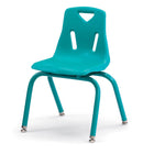 Berries Stacking Chairs with Powder-Coated Legs - 14" Ht - Set of 6 - Teal