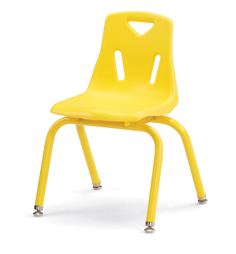 Berries Stacking Chairs with Powder-Coated Legs - 14" Ht - Set of 6 - Yellow