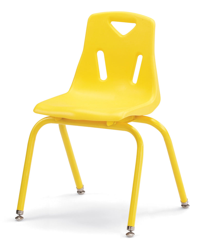 Berries Stacking Chairs with Powder-Coated Legs - 16" Ht - Set of 6 - Yellow