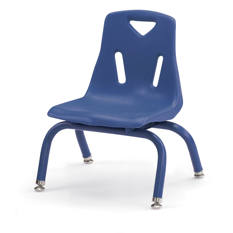 Berries Stacking Chairs with Powder-Coated Legs - 8" Ht - Set of 6 - Blue