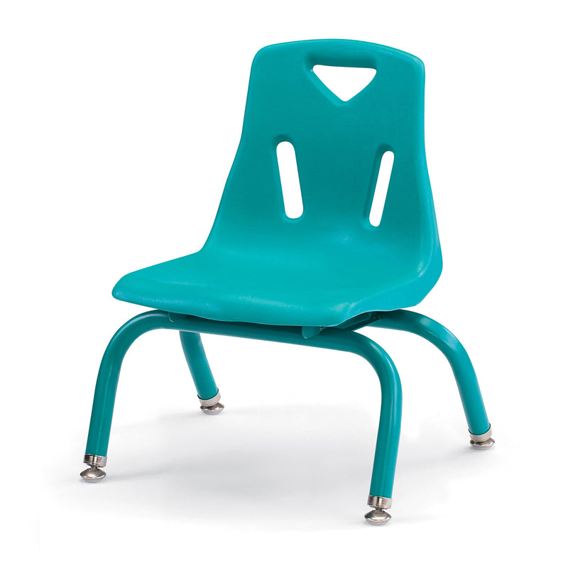 Berries Stacking Chairs with Powder-Coated Legs - 8" Ht - Set of 6 - Teal