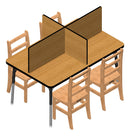 Berries Study Carrel - 4 Carrels - Large - Oak/Black