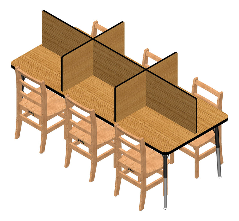 Berries Study Carrel - 4 Carrels - Small - Oak/Black