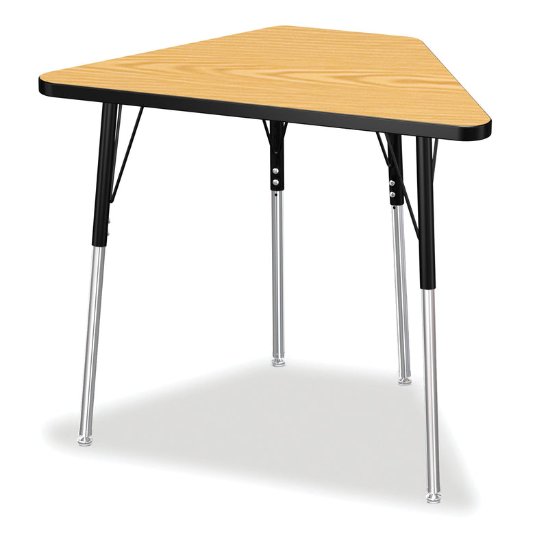 Berries Tall Trapezoid Desk - Oak/Black/Black