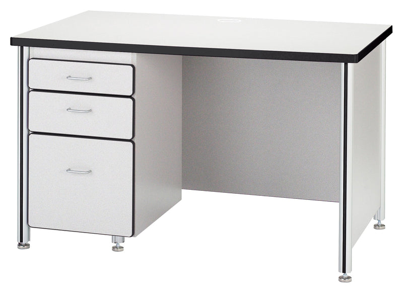 Berries Teachers' 66" Desk with 2 Pedestals - Gray/Black