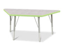 Berries Trapezoid Activity Table - 24" X 48", E-height - Driftwood Gray/Key Lime/Gray