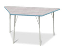 Berries Trapezoid Activity Table - 30" X 60", A-height - Driftwood Gray/Coastal Blue/Gray