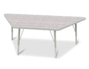 Berries Trapezoid Activity Table - 30" X 60", E-height - Driftwood Gray/Gray/Gray