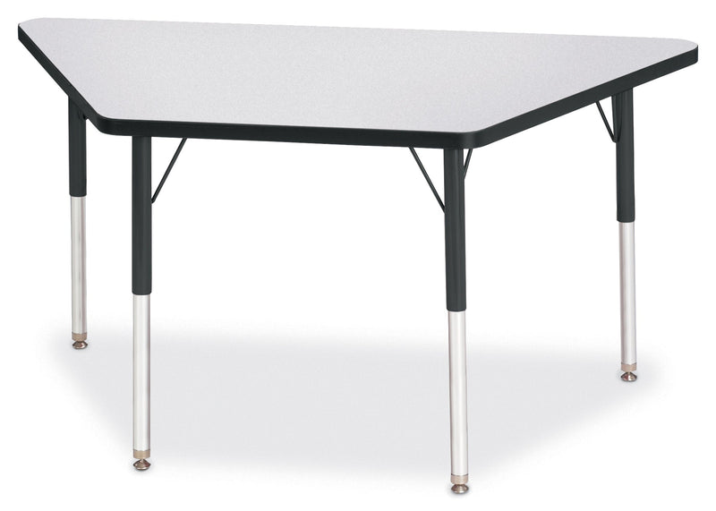 Berries Trapezoid Activity Tables - 24" X 48", A-height - Gray/Black/Black