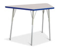 Berries Trapezoid Activity Tables - 24" X 48", A-height - Gray/Blue/Gray