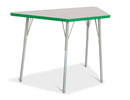 Berries Trapezoid Activity Tables - 24" X 48", A-height - Gray/Green/Gray