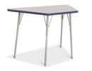 Berries Trapezoid Activity Tables - 24" X 48", A-height - Gray/Navy/Gray