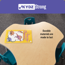 Berries Trapezoid Activity Tables - 24" X 48", A-height - Gray/Purple/Gray