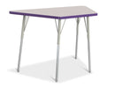 Berries Trapezoid Activity Tables - 24" X 48", A-height - Gray/Purple/Gray