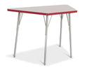 Berries Trapezoid Activity Tables - 24" X 48", A-height - Gray/Red/Gray