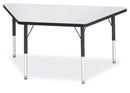Berries Trapezoid Activity Tables - 24" X 48", E-height - Gray/Black/Black