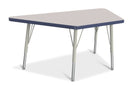 Berries Trapezoid Activity Tables - 24" X 48", E-height - Gray/Navy/Gray