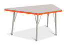 Berries Trapezoid Activity Tables - 24" X 48", E-height - Gray/Orange/Gray