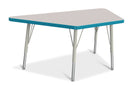Berries Trapezoid Activity Tables - 24" X 48", E-height - Gray/Teal/Gray