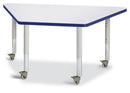 Berries Trapezoid Activity Tables - 24" X 48", Mobile - Gray/Blue/Gray