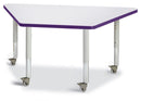 Berries Trapezoid Activity Tables - 24" X 48", Mobile - Gray/Purple/Gray