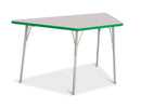 Berries Trapezoid Activity Tables - 30" X 60", A-height - Gray/Green/Gray