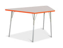 Berries Trapezoid Activity Tables - 30" X 60", A-height - Gray/Orange/Gray