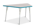 Berries Trapezoid Activity Tables - 30" X 60", A-height - Gray/Teal/Gray