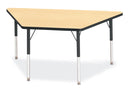 Berries Trapezoid Activity Tables - 30" X 60", A-height - Maple/Black/Black