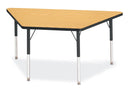 Berries Trapezoid Activity Tables - 30" X 60", A-height - Oak/Black/Black