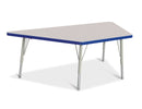 Berries Trapezoid Activity Tables - 30" X 60", E-height - Gray/Blue/Gray