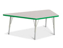Berries Trapezoid Activity Tables - 30" X 60", E-height - Gray/Green/Gray