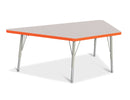 Berries Trapezoid Activity Tables - 30" X 60", E-height - Gray/Orange/Gray