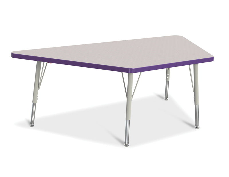 Berries Trapezoid Activity Tables - 30" X 60", E-height - Gray/Purple/Gray