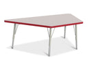 Berries Trapezoid Activity Tables - 30" X 60", E-height - Gray/Red/Gray