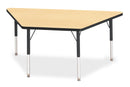 Berries Trapezoid Activity Tables - 30" X 60", E-height - Maple/Black/Black