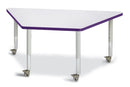 Berries Trapezoid Activity Tables - 30" X 60", Mobile - Gray/Purple/Gray