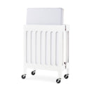 Foundations Boutique Compact Folding Wood Crib with 3" Foam Mattress and Oversized Casters - Matte White