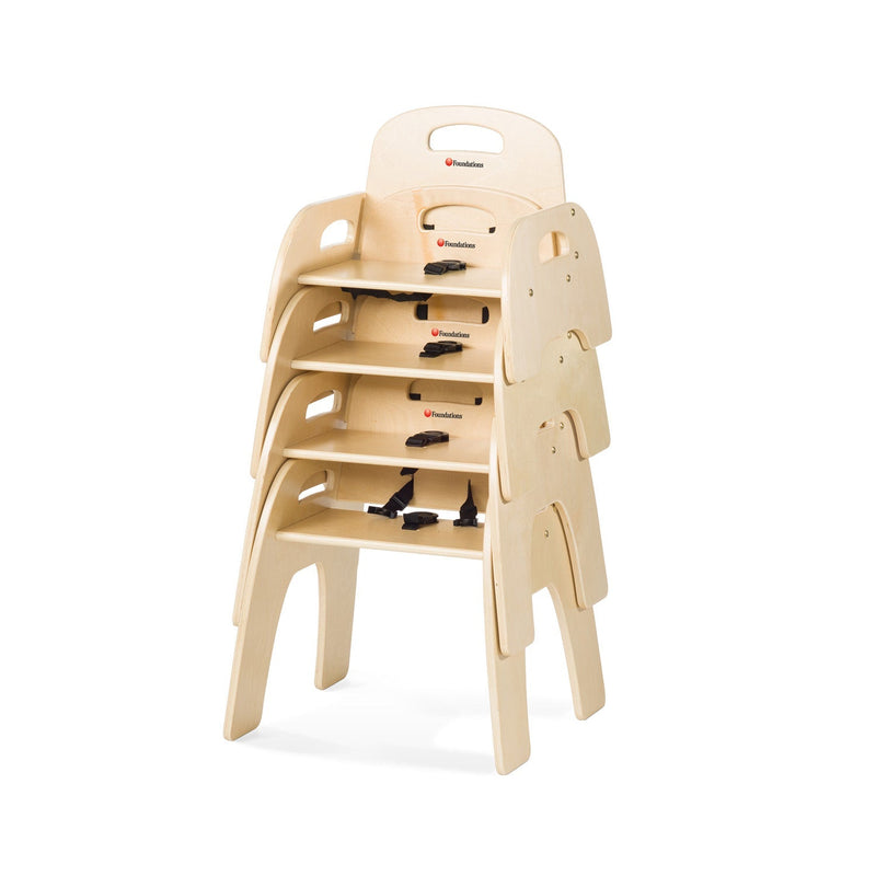 Foundations Easy Serve Ultra-Efficient Wood Feeding Chair with Removable Try and 3-Point Harness - 5" Seat Height