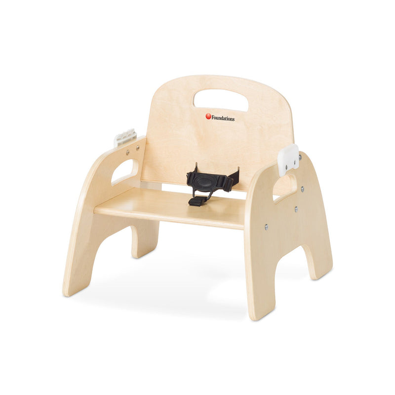 Foundations Easy Serve Ultra-Efficient Wood Feeding Chair with Removable Try and 3-Point Harness - 7" Seat Height