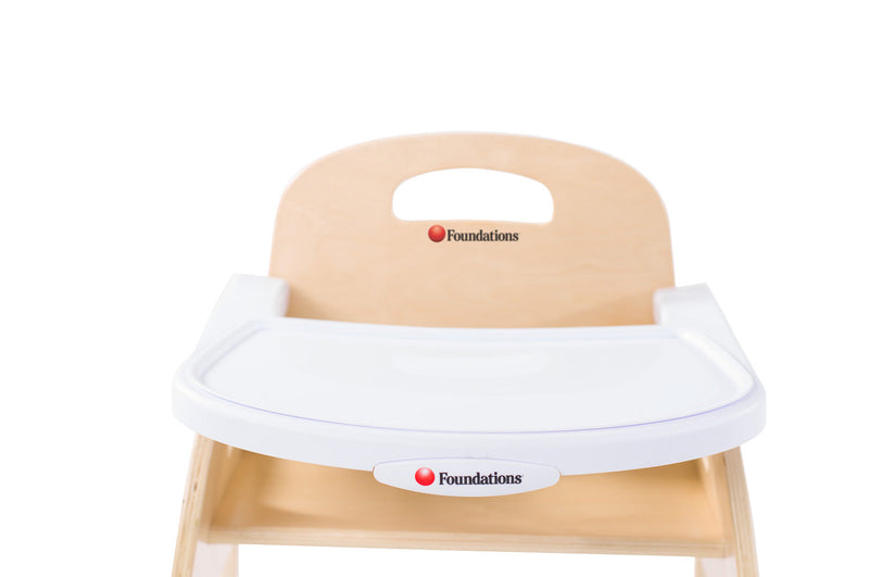 Foundations Easy Serve Ultra-Efficient Wood Feeding Chair with Removable Try and 3-Point Harness - 7" Seat Height