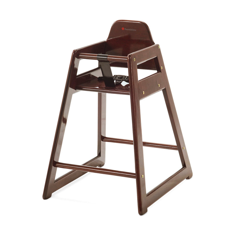 Foundations NeatSeat Food Service or Restaurant Hardwood High Chair - Anitque Cherry