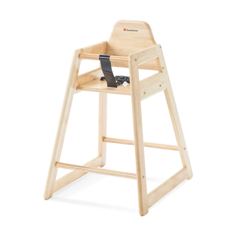 Foundations NeatSeat Food Service or Restaurant Hardwood High Chair - Natural