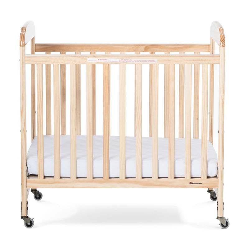 Foundations Next Gen Serenity Fixed-Side Compact Clearview Crib - Natural