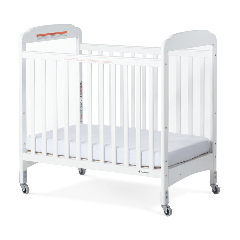 Foundations Next Gen Serenity Fixed-Side Compact Clearview Crib - White