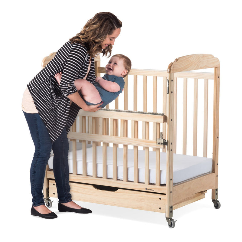 Foundations Next Gen Serenity SafeReach Compact Clearview Crib - Natural