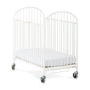Foundations Pinnacle Compact Folding Steel Crib with Oversized Casters and Foam Mattress