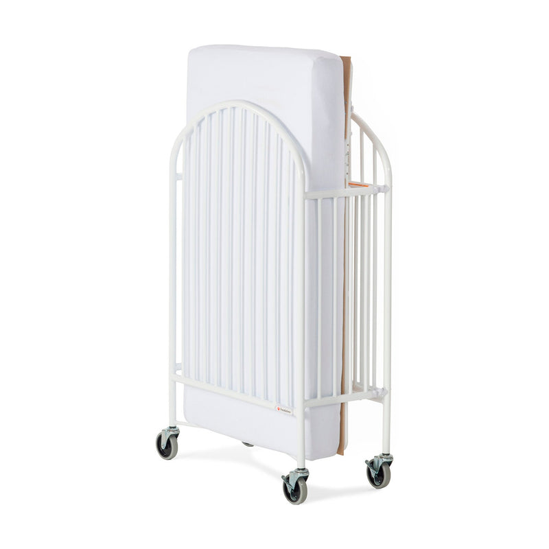 Foundations Pinnacle Full-Size Folding Steel Crib with Oversized Casters